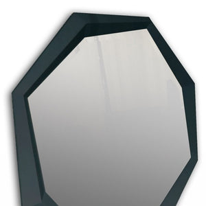 Homeroots 47" Black Crocodile Lacquer Mirror  Mdf 284123
