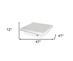 Homeroots 12" White Gloss Coffee Table With Pull Out Squares White  284128