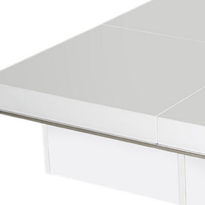 Homeroots 12" White Gloss Coffee Table With Pull Out Squares White  284128