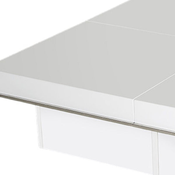 Homeroots 12" White Gloss Coffee Table With Pull Out Squares White  284128