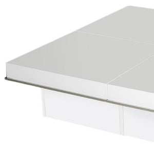 Homeroots 12" White Gloss Coffee Table With Pull Out Squares White  284128