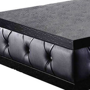 Homeroots 15" Black Leatherette Coffee Table With Crystals   284131