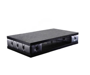 Homeroots 15" Black Leatherette Coffee Table With Crystals   284131