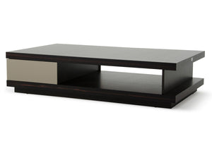 Homeroots 15" Oak And Grey Gloss Veneer Coffee Table   284133