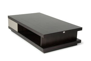 Homeroots 15" Oak And Grey Gloss Veneer Coffee Table   284133