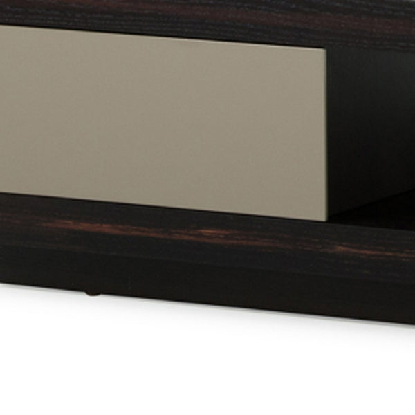 Homeroots 15" Oak And Grey Gloss Veneer Coffee Table   284133