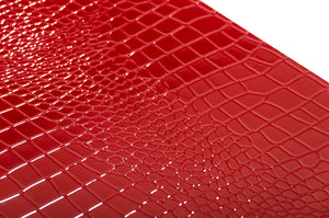 Homeroots 21" Red Crocodile Mdf And Steel Desk Red  284137