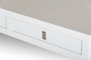 Homeroots 21" White Crocodile Mdf And Steel Desk White  284139