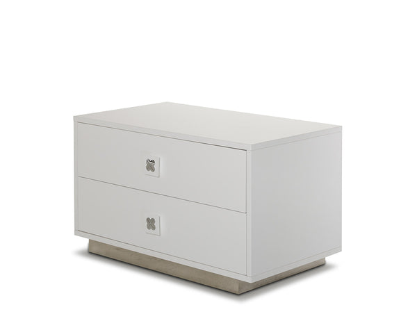 Homeroots 19" White Gloss Mdf Nightstand White  284146