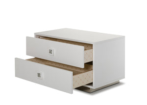 Homeroots 19" White Gloss Mdf Nightstand White  284146