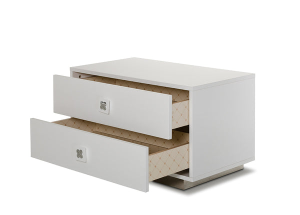 Homeroots 19" White Gloss Mdf Nightstand White  284146