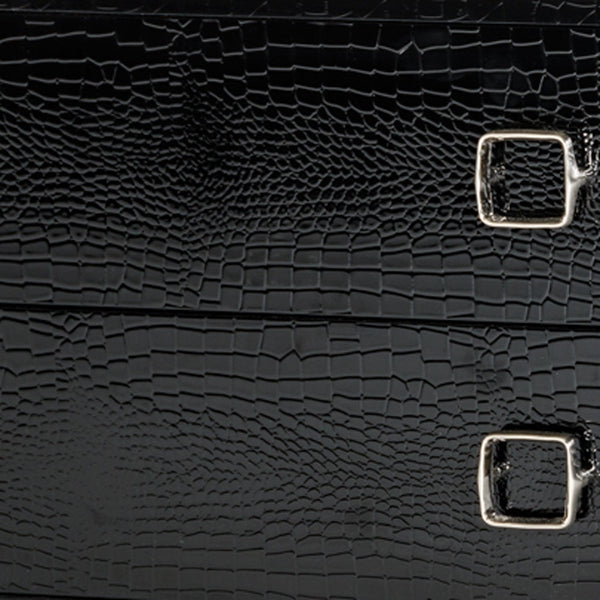 Homeroots 19" Black Solid Wood Nightstand Black  284147