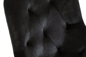 Homeroots Black Upholstered Velvet Wing Back Dining Arm Chair Black Wood 284157