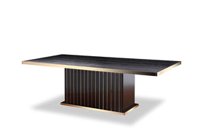 Homeroots 30" Black Crocodile And Rosegold Dining Table  Wood 284163