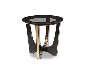 Homeroots 22" Black Glass Round End Table   284167