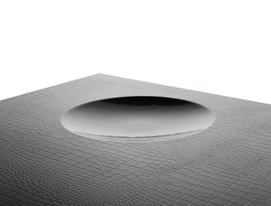 Homeroots 51" Black Faux Leather Coffee Table With Two Drawers   284169