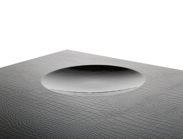 Homeroots 51" Black Faux Leather Coffee Table With Two Drawers   284169