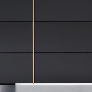 HomeRoots 29" Modern Black Dresser with Brushed Bronze Accents – Stylish Storage Solution for Any Space 6 284191