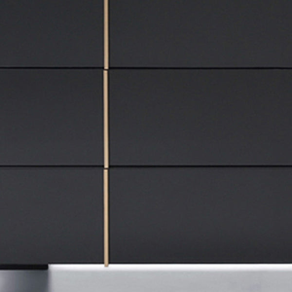 HomeRoots 29" Modern Black Dresser with Brushed Bronze Accents – Stylish Storage Solution for Any Space 6 284191