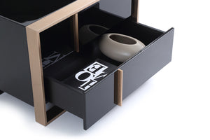 Homeroots 20" Black Two Drawers Nightstand   284193