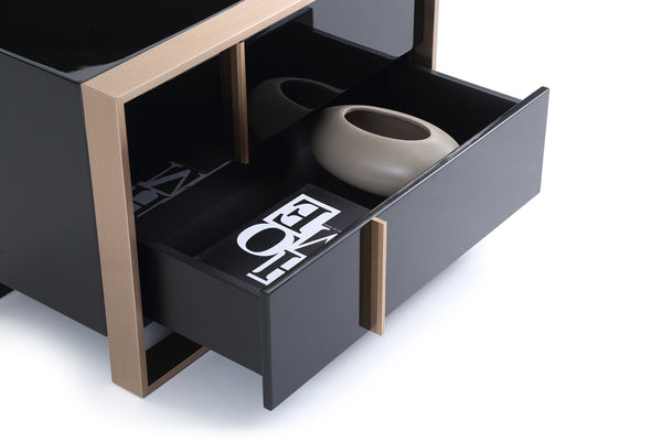 Homeroots 20" Black Two Drawers Nightstand   284193