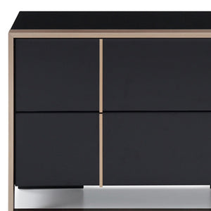 Homeroots 20" Black Two Drawers Nightstand   284193