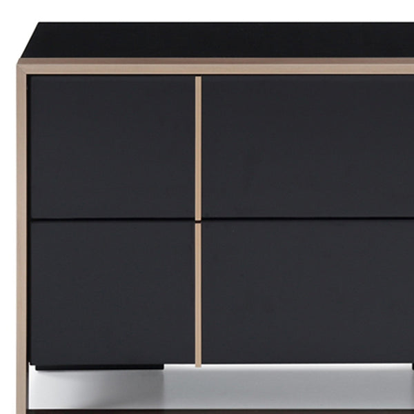 Homeroots 20" Black Two Drawers Nightstand   284193