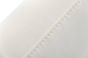 Homeroots White And Silver Upholstered Faux Leather Dining Arm Chair White Metal 284215