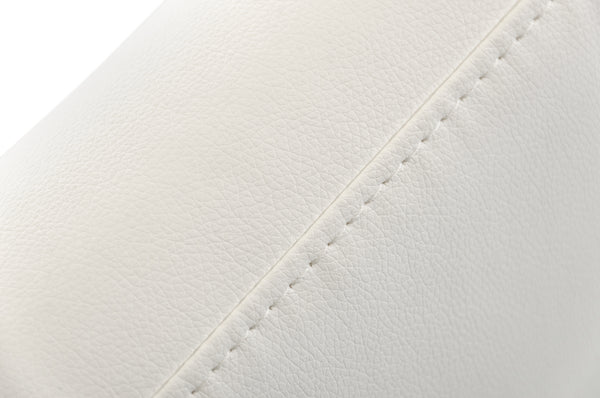 Homeroots White And Silver Upholstered Faux Leather Dining Arm Chair White Metal 284215