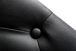 Homeroots Tufted Black And Gold Upholstered Faux Leather Dining Side Chair  Metal 284231