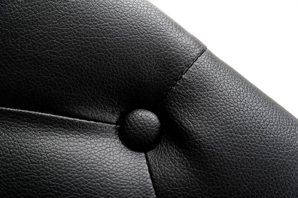 Homeroots Tufted Black And Gold Upholstered Faux Leather Dining Side Chair  Metal 284231