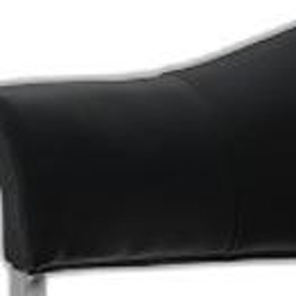 Homeroots Black And Silver Upholstered Faux Leather Open Back Dining Arm Chair Black Metal 284242