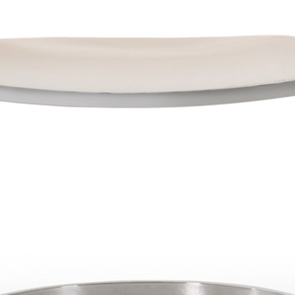 Homeroots White And Silver Upholstered Faux Leather Wing Back Dining Arm Chair White Metal 284244