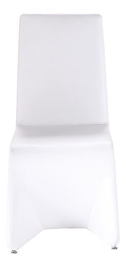 Homeroots Set Of Two White Upholstered Faux Leather Dining Side Chairs  Metal 284250