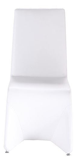 Homeroots Set Of Two White Upholstered Faux Leather Dining Side Chairs  Metal 284250