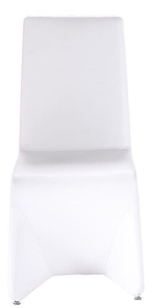 Homeroots Set Of Two White Upholstered Faux Leather Dining Side Chairs  Metal 284250