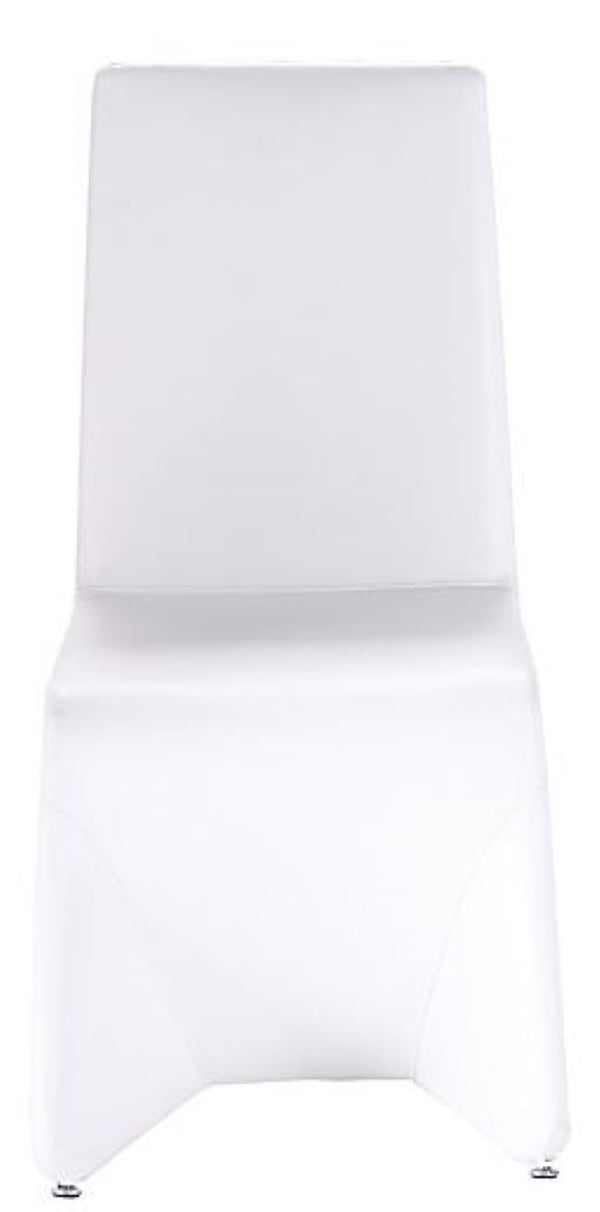 Homeroots Set Of Two White Upholstered Faux Leather Dining Side Chairs  Metal 284250