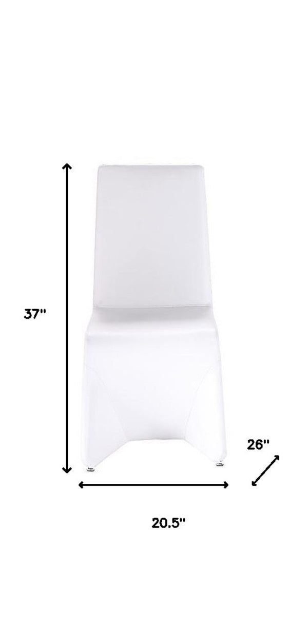 HomeRoots Set of Two White Upholstered Faux Leather Dining Chairs – Modern, Versatile, and Stylish Seating Option 284250