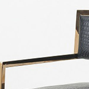 Homeroots Black And Gold Upholstered Faux Leather Dining Side Chair  Metal 284253