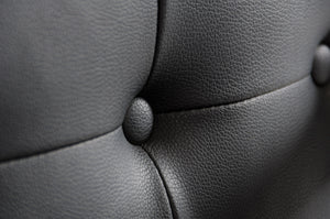 Homeroots Tufted Black And Silver Upholstered Faux Leather Dining Arm Chair Black Metal 284255