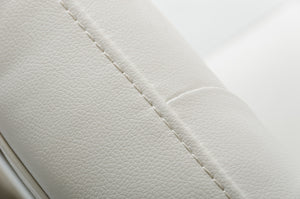 Homeroots Tufted White And Silver Upholstered Faux Leather Dining Arm Chair White Metal 284256