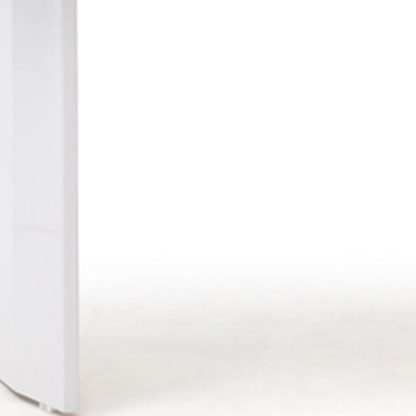 Homeroots 59" White Stainless Steel Executive Desk With Two Drawers   284260