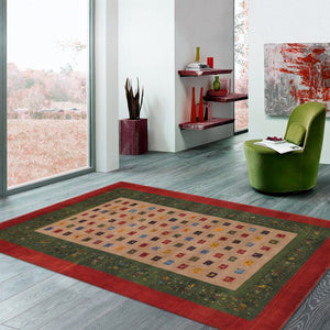 Pasargad Home Tribal Collection Hand-knotted Wool Area Rug – Vibrant Colors & Rich Textures   028426