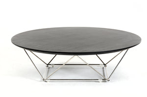 Homeroots 11" Wenge Veneer And Stainless Steel Coffee Table   284284