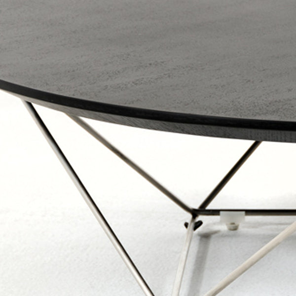 Homeroots 11" Wenge Veneer And Stainless Steel Coffee Table   284284