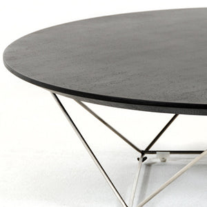 Homeroots 11" Wenge Veneer And Stainless Steel Coffee Table   284284