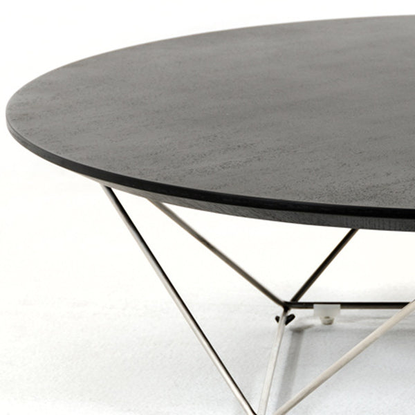 Homeroots 11" Wenge Veneer And Stainless Steel Coffee Table   284284