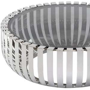 HomeRoots 39" Clear Glass and Silver Stainless Steel Round Coffee Table - Modern Design for Any Living Space 284286