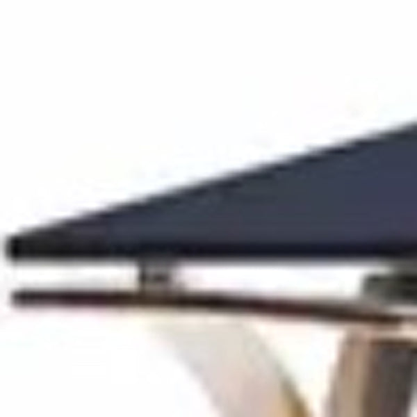 Homeroots 14" Smoked Glass And Rosegold Stainless Steel Coffee Table   284293