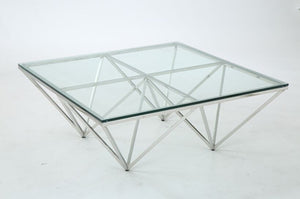Homeroots 15" Glass And Stainless Coffee Table   284295